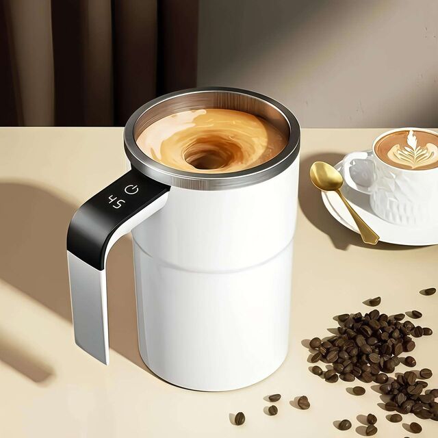 Taza de Café Eléctrica de Acero Inoxidable con Logo Personalizado - Novedad, Portátil, con Función Automática de Auto-agitación para Mezclador, Taza de Inducción for sale at factory direct price