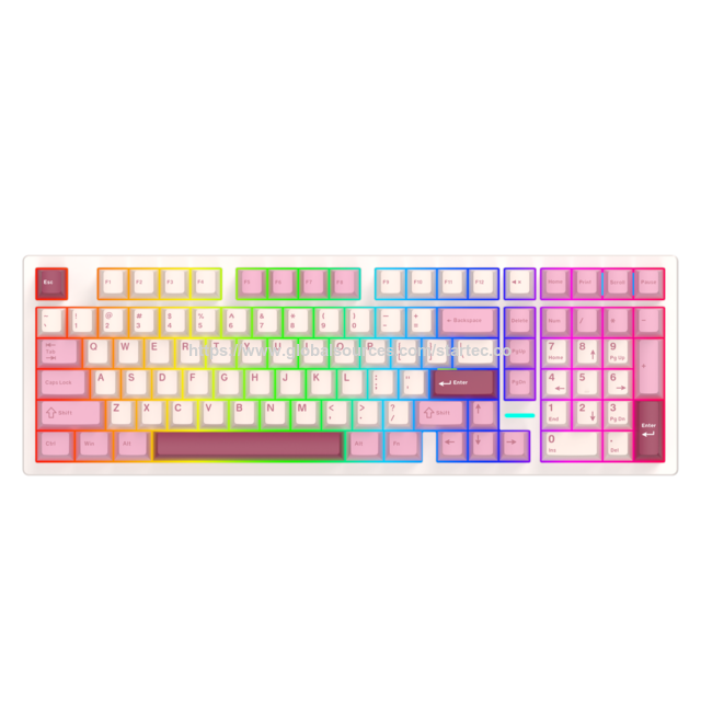 100 Keys Triple Mode Aluminum Mechanical Keyboard, Gasket Mounted RGB Keyboard 5-Layer Sound Padding Hot Swap KTT Switch for sale at factory direct price