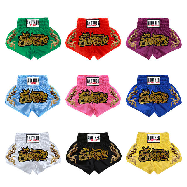 Einfarbige Boxshorts, Kickboxing Sanda Muay Thai Hosen, Muay Thai Shorts im Thai-Stil für Kinder & Erwachsene for sale at factory direct price