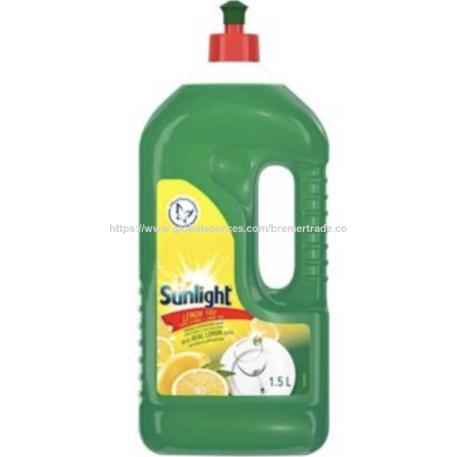 Sunlight Dishwashing Liquid Strong Grease Removal for Clean, Shiny Kitchenware