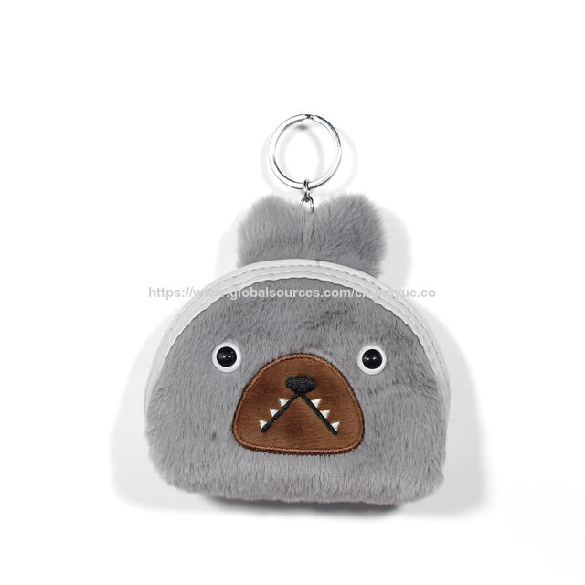 Porte-monnaie Mignon en Peluche Animale / Pochette Charme Sac Chiot Fluffy / Porte-monnaie Ultra-Doux Chiot en Peluche - Mini Pochette Animale Fluffy Mignonne & Oreilles