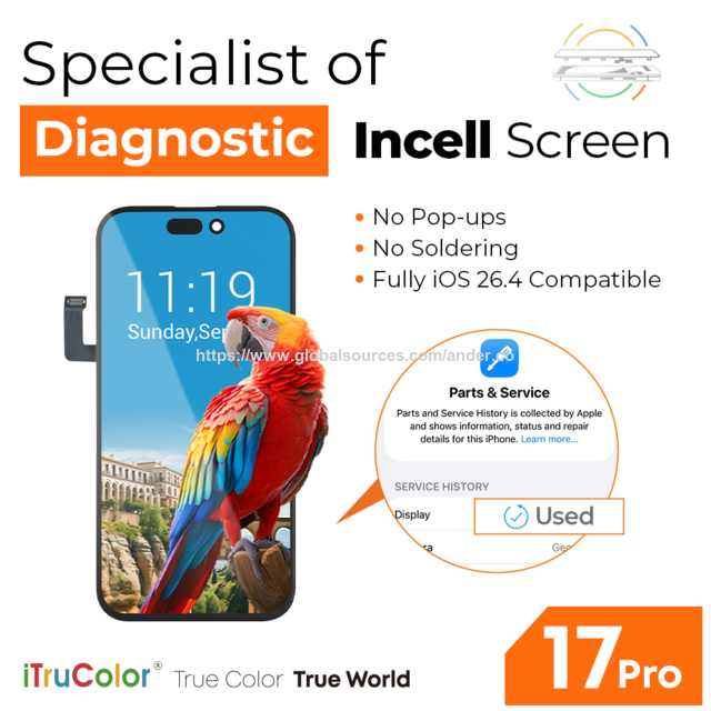 Écran Diagnostique INCELL iTruColor pour iPhone 17 Pro, Expédition Rapide et Haute Qualité
