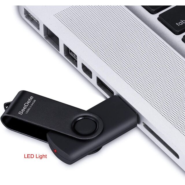 64GB USB 3.0 Swivel Flash Drive Secure AES-256 Encryption Durable ABS Housing with LED Indicator