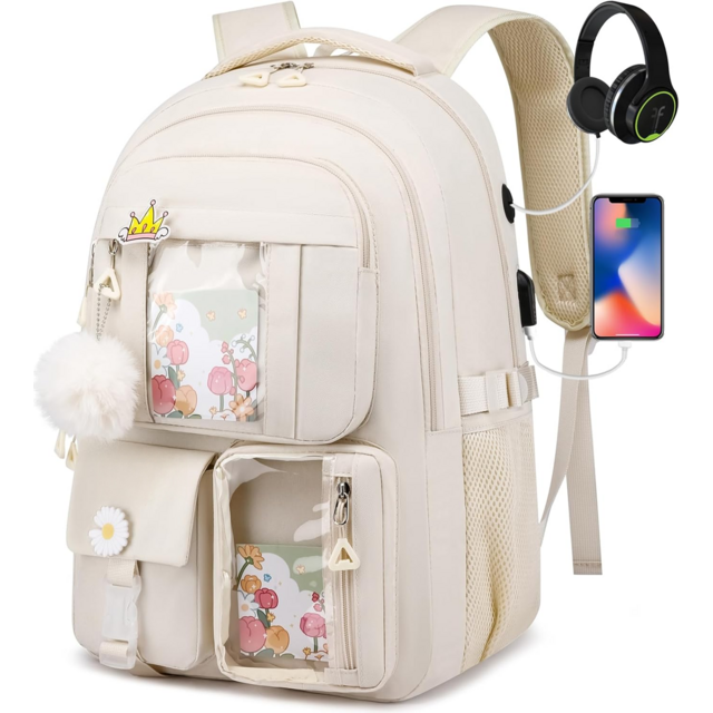 Schulrucksack für Teenager-Mädchen, Niedliche Rucksäcke für Damen, Ästhetische Buchertasche, Laptoptasche, Rucksack für die Mittelschule for sale at factory direct price