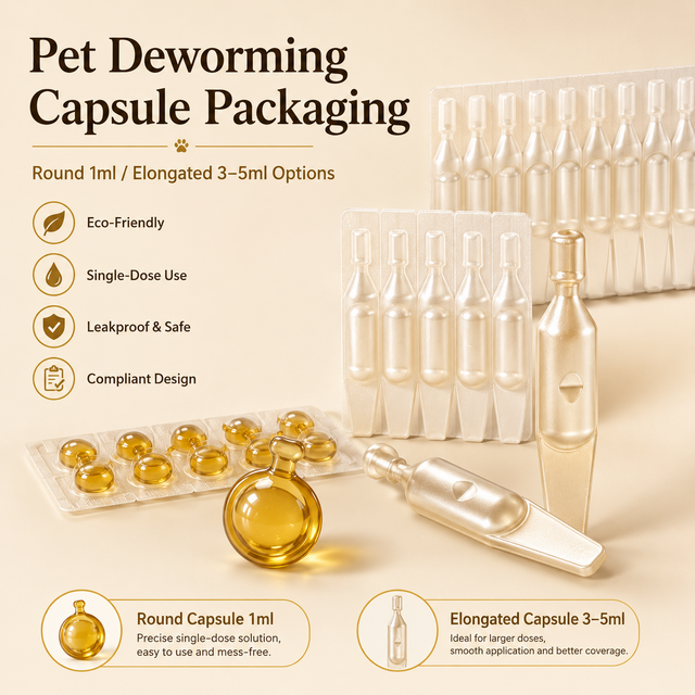Kemasan Kapsul Obat Cacing Hewan Peliharaan Kustom - Ampul Plastik Dosis Tunggal 1ml 3-5ml untuk Produk Perawatan Hewan for sale at factory direct price