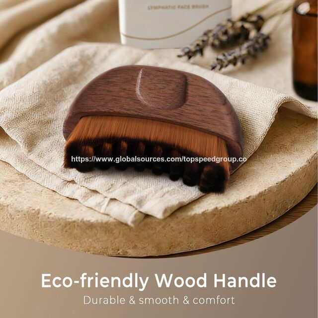 Cepillo de nuez para contorno facial linfático, cepillo facial de drenaje linfático, desobstruye las vías linfáticas, anti-edema