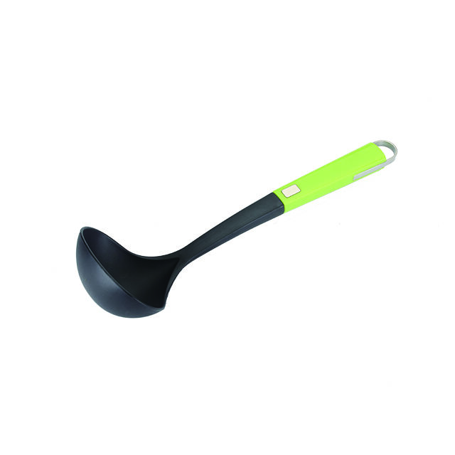 Louche à Soupe en Nylon Vert Direct Usine, Ustensile de Cuisine Antiadhésif Résistant à la Chaleur avec Poignée Ergonomique