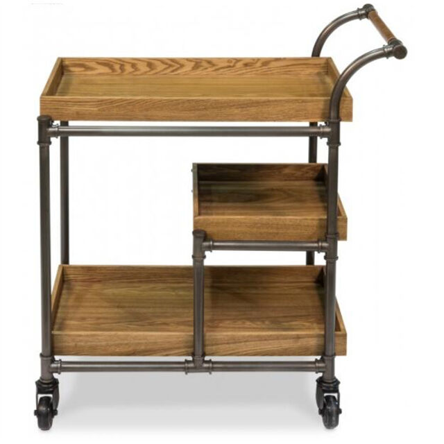 Chariot de Service Alimentaire pour Restaurant avec Cadre en Bois for sale at factory direct price