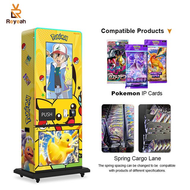 Machine de Vente Intelligente de Cartes Pokémon avec Écran Tactile 24/7, Scan d'Identifiant et Accepteur de Cartes