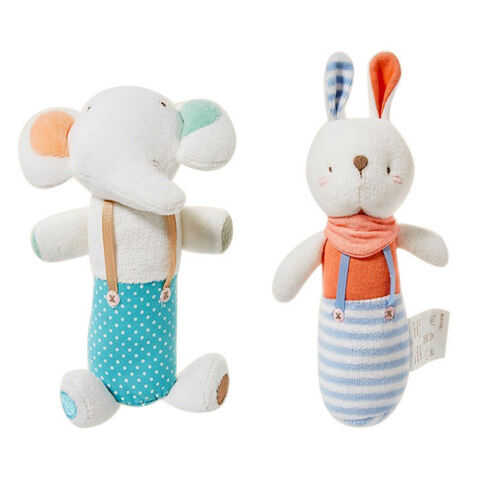 Sonajero de Peluche para Bebé, Juguetes de Sonajero con Animales Adorables, Campana de Mano de Seguridad para Bebés