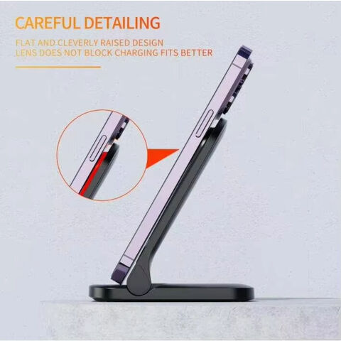 Dudukan Pengisi Daya Nirkabel Lipat QC3.0 15W, Pengisi Daya Nirkabel Cepat Portabel for sale at factory direct price