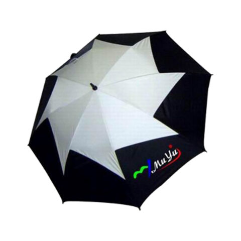 Parapluie Populaire en Tissu Polyester avec Poignée Droite en EVA et Bâtons Entièrement en Fibre de Verre