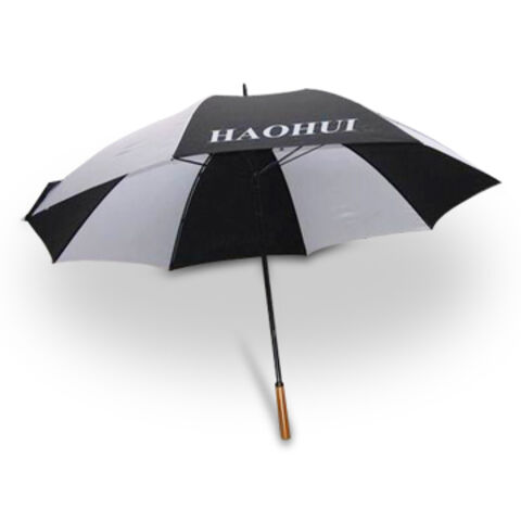 Parapluies de Golf avec Côtes Entièrement en Fibre de Verre et Poignée Droite en EVA, Tissu Polyester