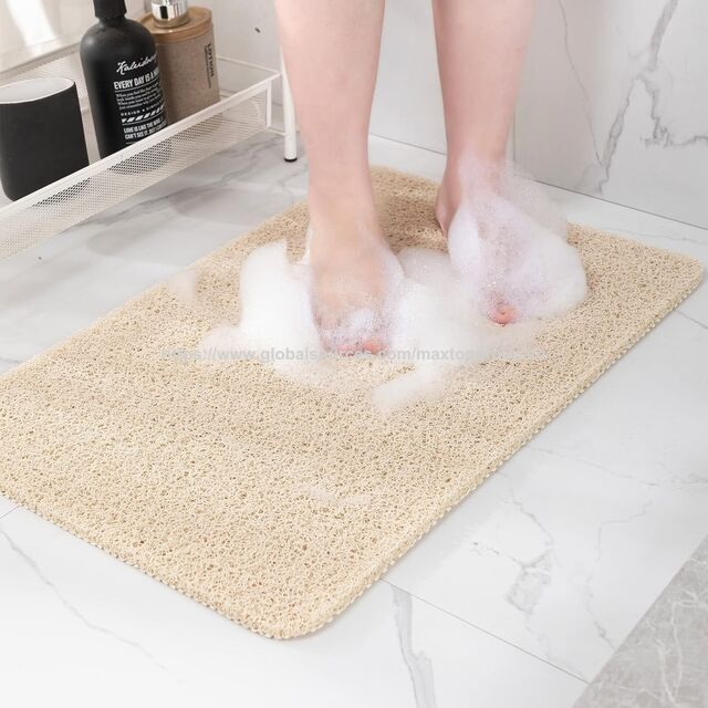 Tapis de Bain en PVC Antidérapant, Sans BPA, Durable, avec Massage des Pieds, Drainage Rapide, Facile à Nettoyer et Découpable pour la Sécurité des Salles de Bain, Hôpitaux, Personnes Âgées et Enfants
