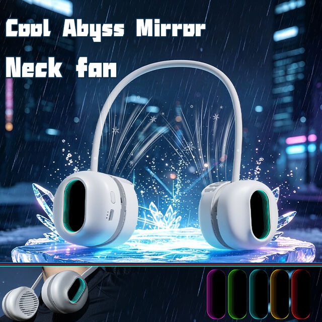 Ventilateur de Cou Portable d'Extérieur, Mini Ventilateur Rechargeable par USB sans Lames, Ventilateur Suspendu Mignon Dessin Animé, Ventilateur de Cou Portable ODM Corée