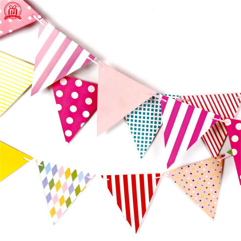 Guirlandes de fanions triangulaires personnalisées de qualité supérieure, drapeaux de festival pour une utilisation quotidienne