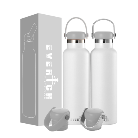 Vente en gros de poignée de bouteille en métal avec couvercle en aluminium en acier pour l'eau