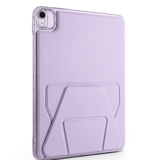 Étui détachable avec capuchon d'objectif et support pliable type Y pour iPad, cadre TPU transparent antichoc, basculez librement entre paysage et portrait