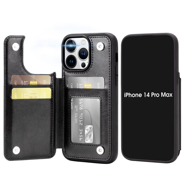 Capa de Couro Flip com Slot para Cartão para Proteção de iPhone