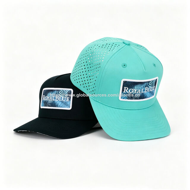 Casquette de Performance Découpée au Laser Personnalisée | Chapeau Premium avec Patch Imprimé Tropical | Casquette Souvenir Haut de Gamme pour Resorts et Clubs Nautiques