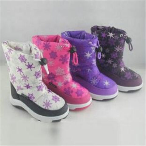 Botas de Neve Baratas e Modernas para Crianças em Tecido de Nylon com Sola de PVC for sale at factory direct price