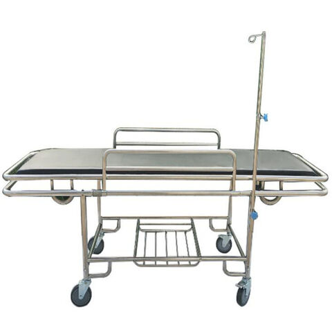 Patientenwagen aus Edelstahl mit dicker Lederauflage for sale at factory direct price