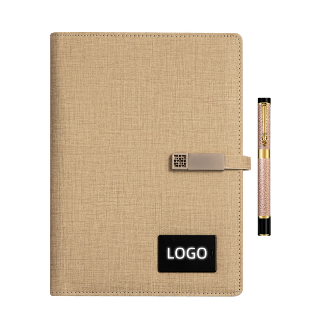 A5 Notizbuch Powerbank Kombi kabelloses Lade-Business-Geschenkset