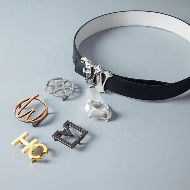 Acessórios de fivela de cinto de metal personalizadas, redondas, quadradas, planas e em relevo
