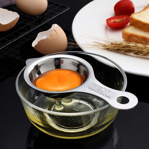 Separador de Claras de Huevo con Embudo y Cuchara de Acero Inoxidable 304 - Utensilio de Cocina Profesional