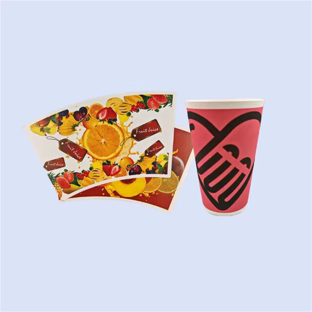 Ventilador de Taza con Revestimiento de PE Doble Cara Impermeable para Té y Bebidas Frías/Calientes - Tamaño y Color Personalizables en Cartón