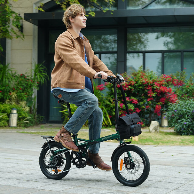Vélo Électrique Urbain Pliable 36V 10Ah Lithium Certifié CE, Autonomie 31-60 km, Couleur Verte