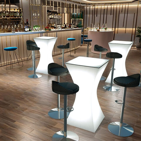 Mesa Quadrada Luminosa de Plástico para Restaurante e Bar for sale at factory direct price
