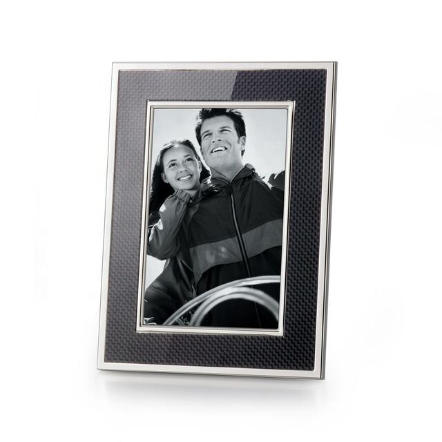 Personalisierter Fotorahmen aus Metall und Leder