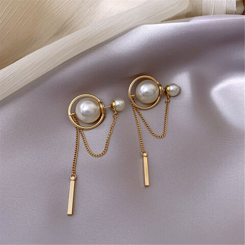 Boucles d'Oreilles en Argent Sterling avec Perles et Glands - Bijoux de Mode en Gros