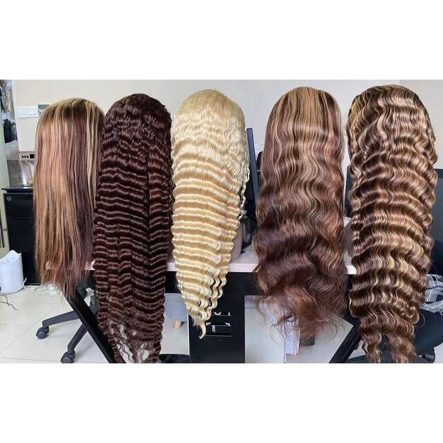 Peruca de Cabelo Humano com Mechas Loiro Mel e Renda for sale at factory direct price