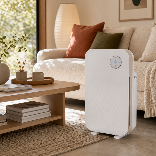 Purificateur d'air HEPA Silencieux pour Chambre à Coucher, Nettoyeur d'air avec Mode Veille, Veilleuse, Minuterie, Rappel de Remplacement de Filtre