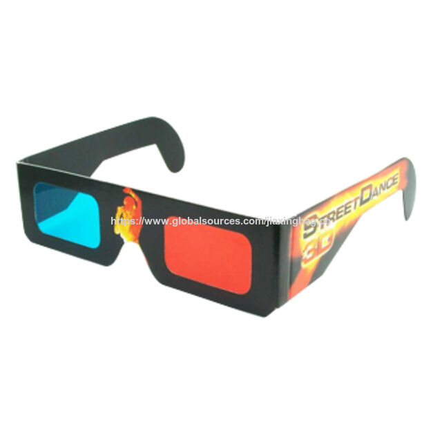 Gafas Anaglifo de Papel Rojo/Cian, Impresión de Logo Personalizado for sale at factory direct price