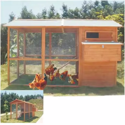 Super Grand Poulailler en Bois pour Utilisation Intérieure et Extérieure