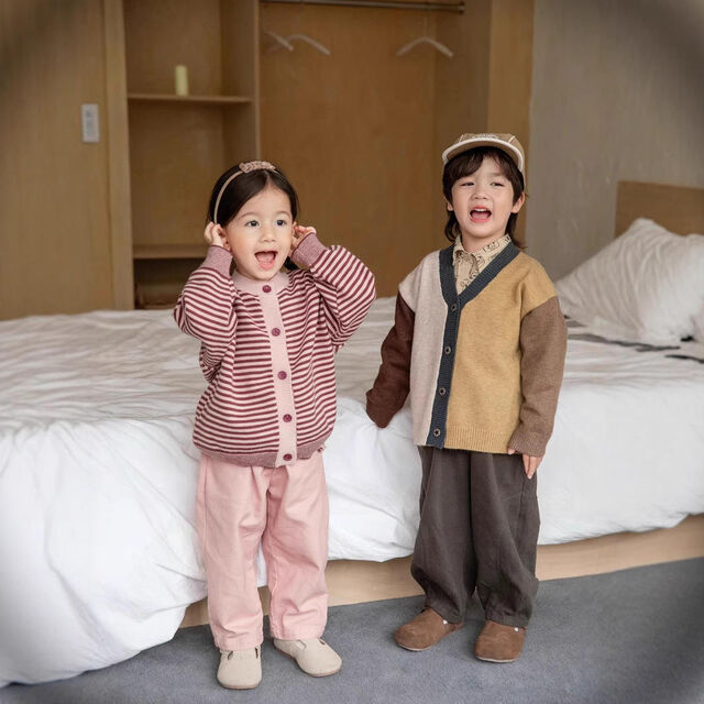 Strick-Cardigan mit langen Ärmeln für Kleinkinder Jungen - Winterpullover