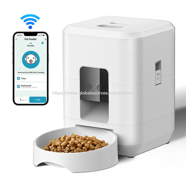 Distributeur Automatique de Nourriture pour Animaux AA avec Minuterie Intelligente et Contrôle Wifi, Bol Grande Capacité, Distributeur de Croquettes avec Wifi