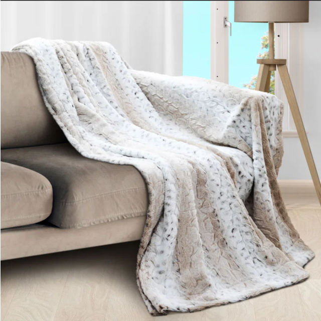 Manta de malha de fleece PV com estampa geométrica de animais for sale at factory direct price