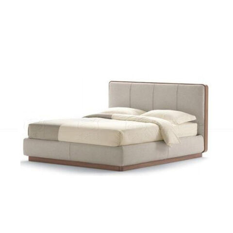 Cama Individual Moderna y Elegante para Hotel con Cabecero Tapizado