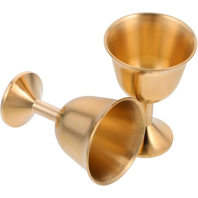 Mini Messing Handgefertigte Kommunion Kelch Weinbecher mit individuellem Logo