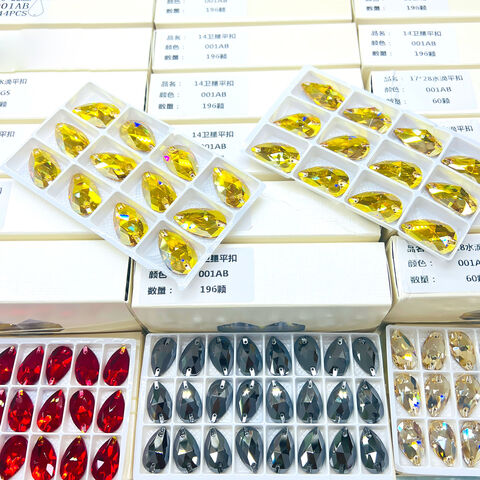 Strasssteine und Pailletten zum Aufnähen in Tropfenform für Bekleidung for sale at factory direct price