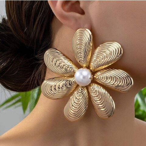 Modische Drop-Ohrringe mit Blumenmuster für Hochzeiten - Übertriebene Schmuckohrringe for sale at factory direct price