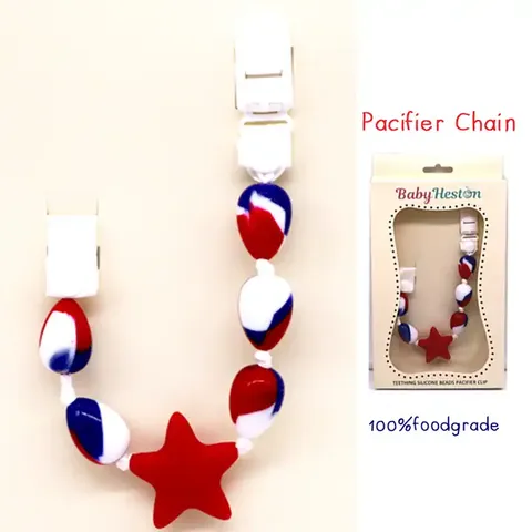 Clip Sucette Perles Silicone Non Toxique pour Bébés