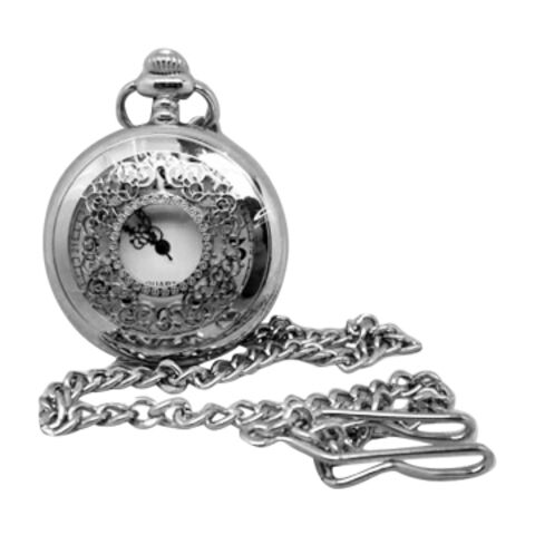 Taschenuhr aus Metall mit Quarzwerk