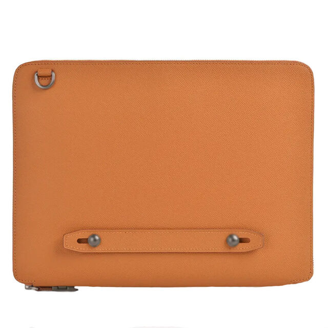 Pochette d'ordinateur portable pliable imperméable en cuir véritable avec design personnalisé