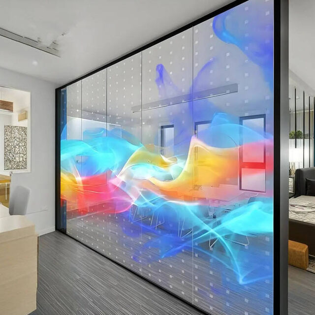 Film Adhésif Transparent LED Holographique Flexible pour Publicité sur Vitrine de Magasin