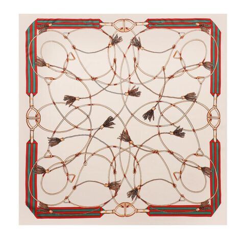 Nouveau grand foulard carré avec ruban en soie, foulard imprimé rétro pour femmes - Vente en gros de foulards de créateurs for sale at factory direct price